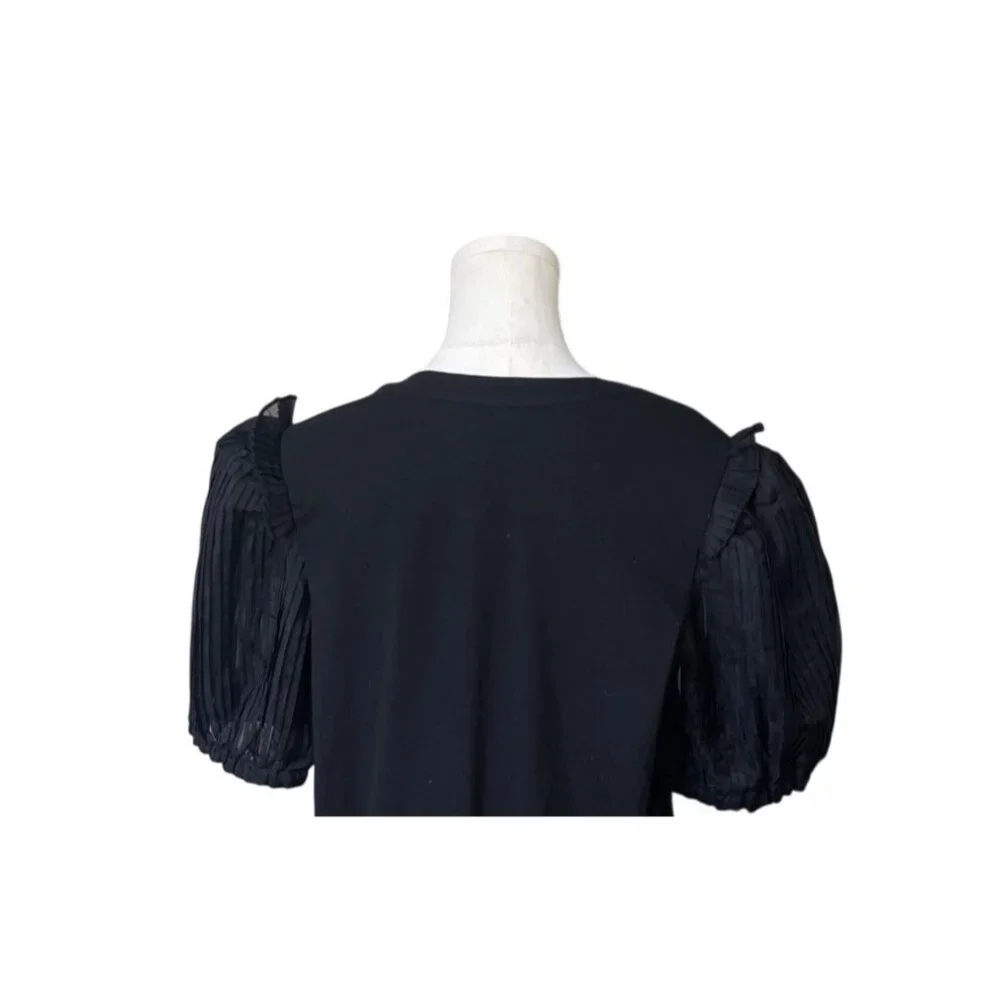 Express Womens Puff Sleeve Peasant Top Size L NWT Cotton Cottagecore Lagenlook - Picture 5 of 11